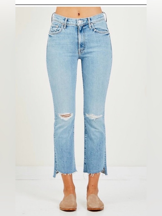 MOTHER Denim - Mother The Superior Step Ankle Fray Distressed Jeans |High Rise Raw Hem Crop |30